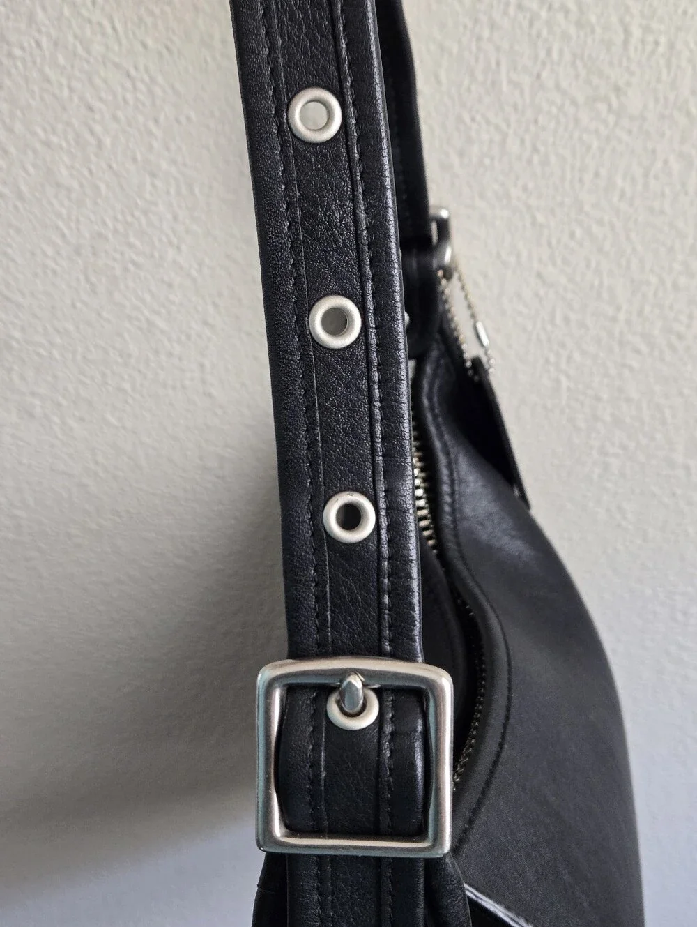 Coach 9950 Janice Black Bag Purse Hobo Nickel Silver Hardware Vintage Leather